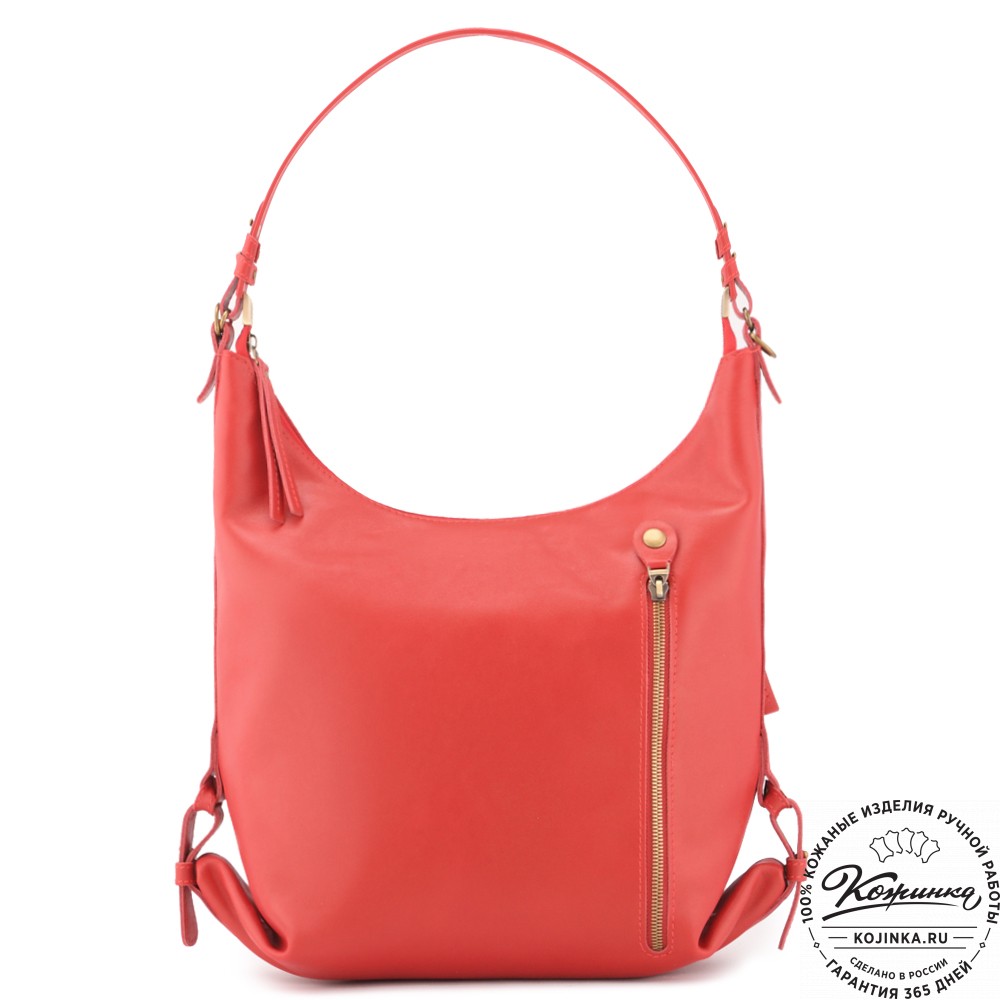  Женская кожаная сумка "Эмилия" (красная)